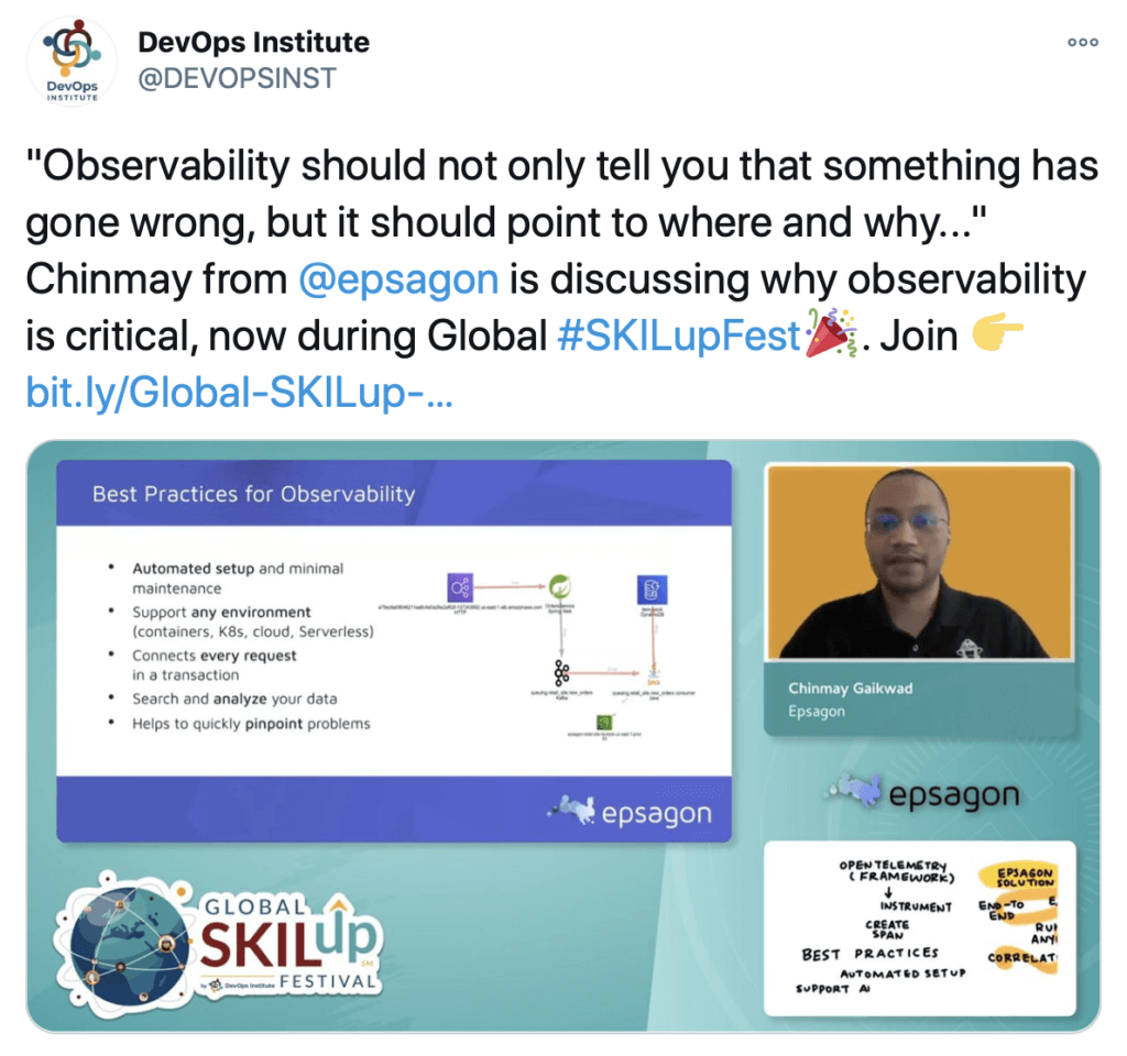 Chinmay Gaikwad Epsagon Global SKILup Fest Presentation